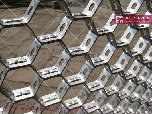 Китай ASTM 321 Hexsteel Mesh для металлургической промышленности толщина полосы 2,0 мм высота полосы 25 мм дырка 46 мм группа HESLY поставщик
