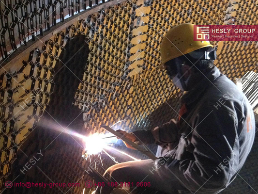 1Cr18Ni9Ti Hexsteel Grid 2 &quot;глубина х 14 gauge 914х1050 мм Hexsteel с отверстием для скрепления поставщик